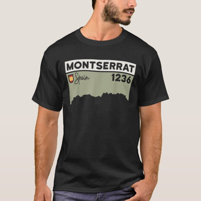 T-shirt Montserrat Hauteur Monastère Barcelone Espagne H (Devant)