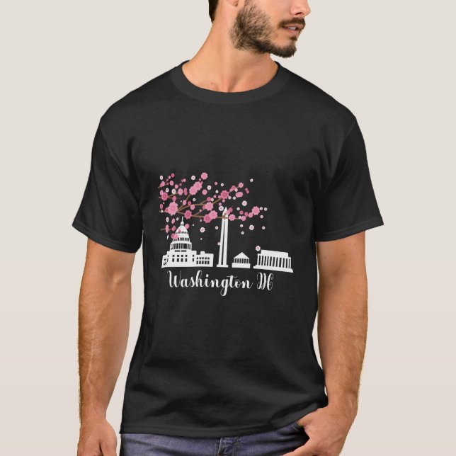 T-shirt Monument commémoratif de Washington Dc Cherry Blos (Devant)