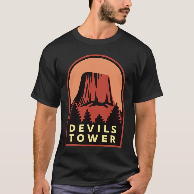 T-shirt Monument national de la tour Devils WY (Devant)