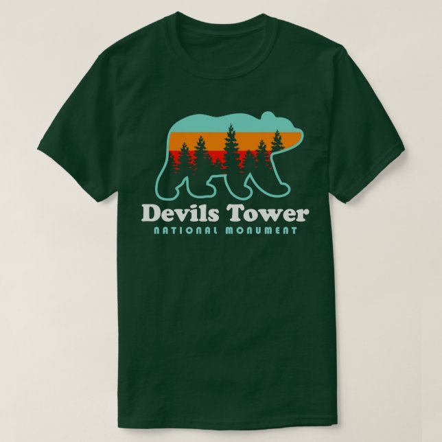 T-shirt Monument national de la tour Devils Wyoming Black  (Design devant)