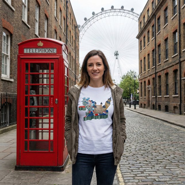 T-shirt Monuments emblématiques de Londres Carte du Royaum (Créateur téléchargé)