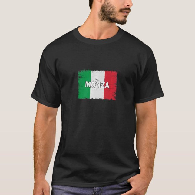 T-shirt Monza Italie Ville avec drapeau italien (Devant)
