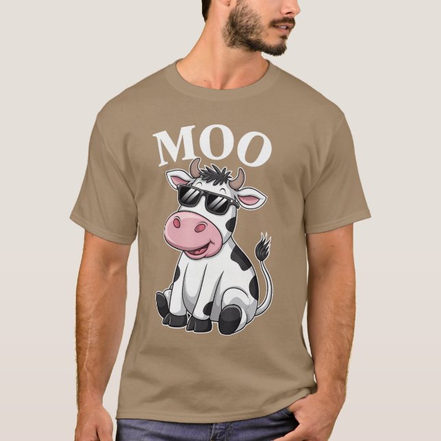 T-shirt Moo Cow Funny Farmer Cow For Men Women Boys And Gi (Devant)