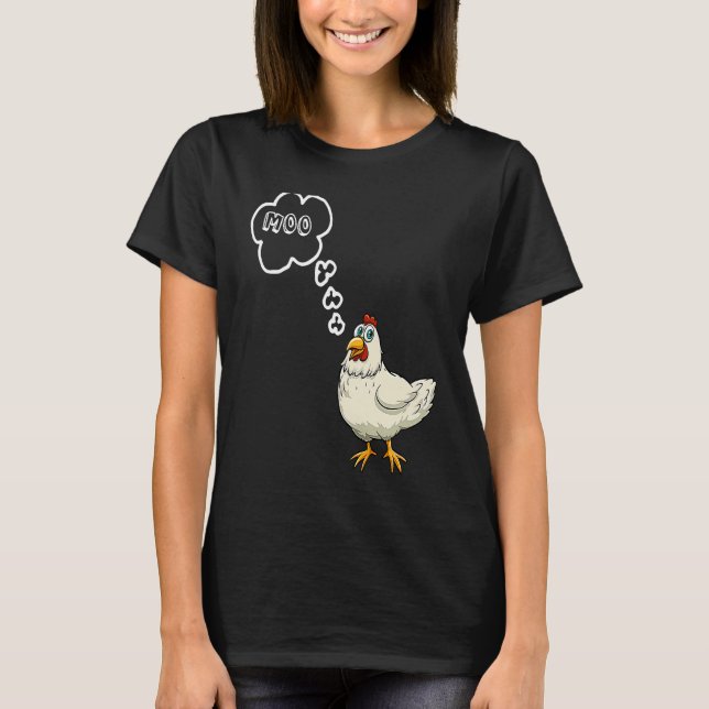 T-shirt MOO  CowChicken Family  Farm Animal Apparel (Devant)