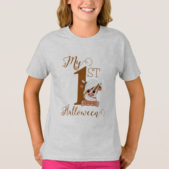 T-shirt Moo Crew Halloween Farmhouse Highland Cow (Devant)