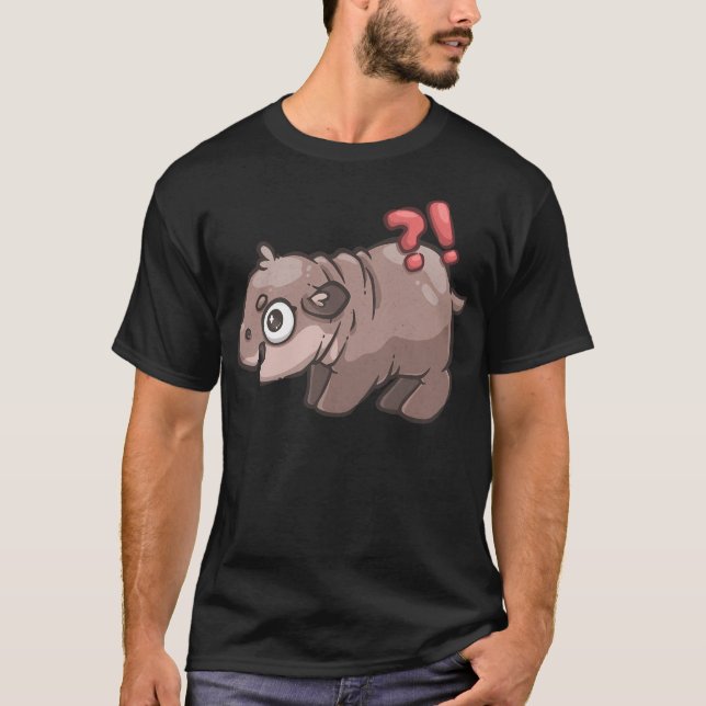 T-shirt Moo Deng Baby Angry Hippo (Devant)