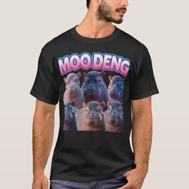 T-shirt Moo Deng Baby Pygmy Hippo (Devant)
