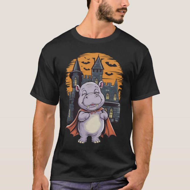 T-shirt Moo Deng célèbre Halloween (Devant)