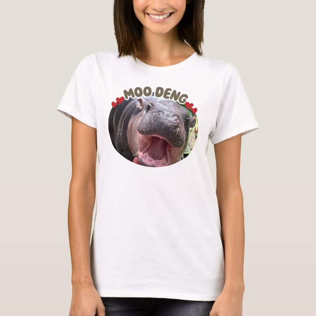 T-shirt Moo Deng Happy Hippo Memes (Devant)
