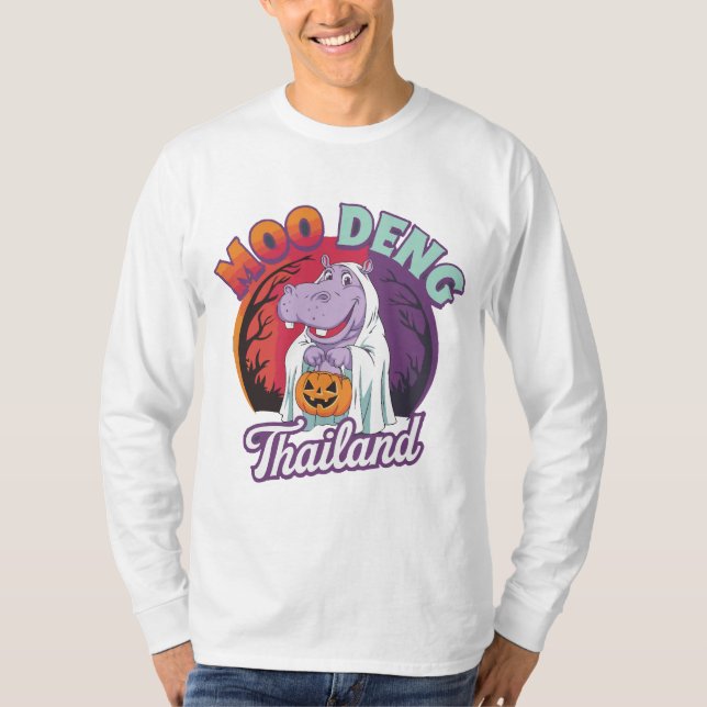 T-shirt Moo Deng : L'hippo fantomatique (Devant)