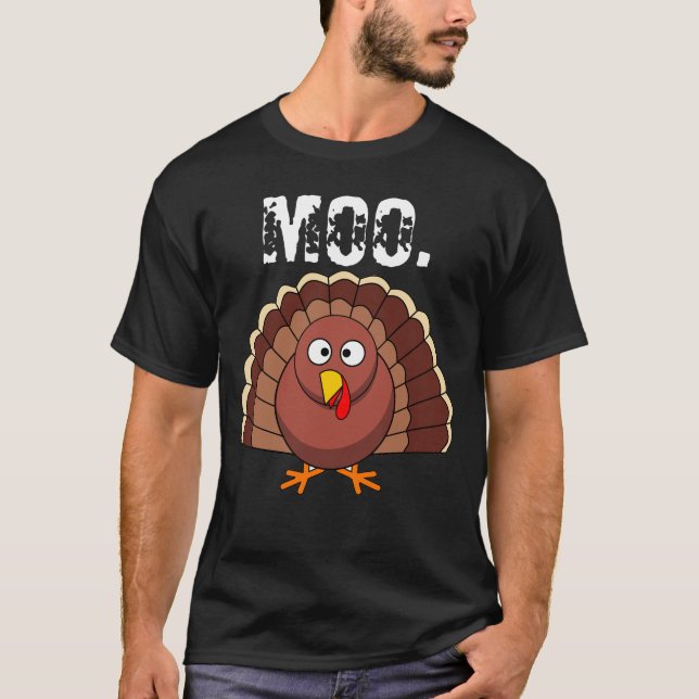 T-shirt Moo dinde drôle Thanksgiving (Devant)