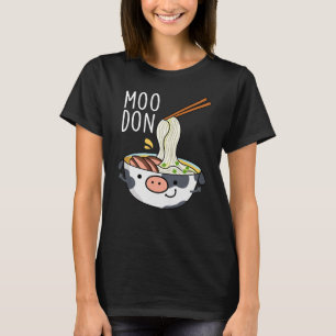 T-shirt Moo-don Funny Udon Pun Fond sombre