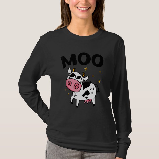 T-shirt Moo Graphic Agriculture Agriculteur Farmer Tractor (Devant)