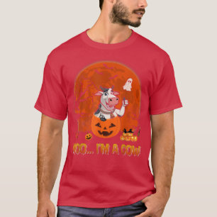 T-shirt Moo Je suis Drôle Vache Halloween Chèvre en Citrou