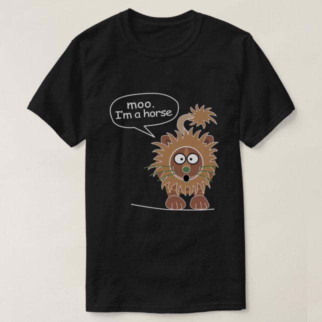 T-shirt Moo. Je suis un cheval (Design devant)