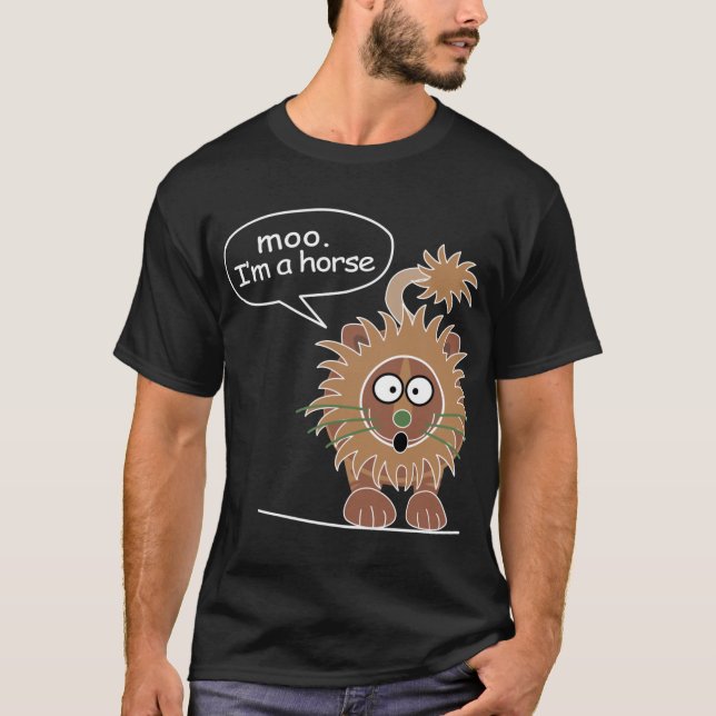 T-shirt Moo Je suis un cheval rétro (Devant)