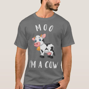 T-shirt Moo Je suis une vache fermière boucher Lait drôle 
