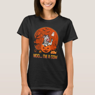 T-shirt Moo Je suis Vache Halloween Chèvre dans la peur fe