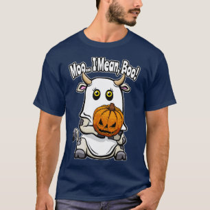 T-shirt Moo Je Veux Dire Boo Ghost Cow Lover Halloween Cit