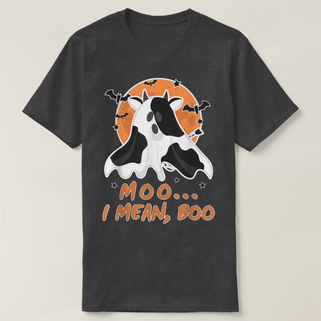 T-shirt Moo Je Veux Dire Boo Halloween Costume Enfants Boo (Design devant)