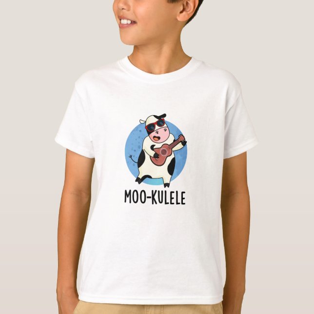 T-shirt Moo-kulele Funny Ukulele Cow Pun (Devant)