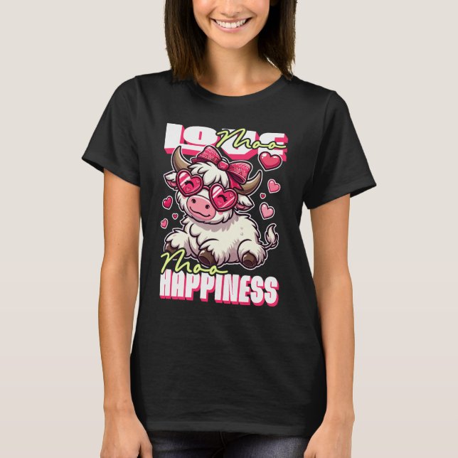 T-shirt Moo Love, Moo Happiness - Jolie conception de vach (Devant)