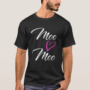 T-shirt Moo Moo avec un cœur rose Tante amusante grand-mèr