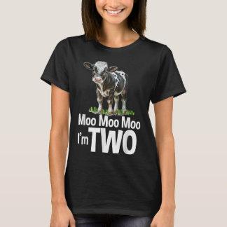 T-shirt Moo Moo Im Deux 2e Anniversaire Funny Cute Cow Son