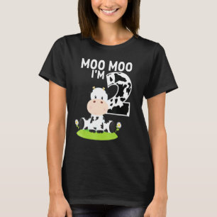 T-shirt Moo Moo Je suis deux 2e Anniversaire Funny Cute Co