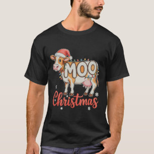 T-shirt MOO Noël Xmas Lumières Vache Agriculteur Agricultu
