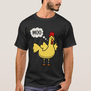 T-shirt MOO Poulet Jaune Poule Poule Poule Humour