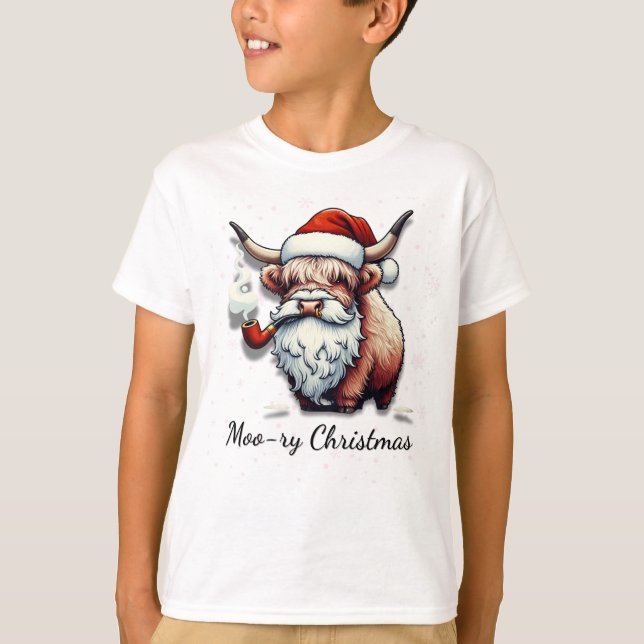 T-shirt Moo-ry Christmas Design (Devant)