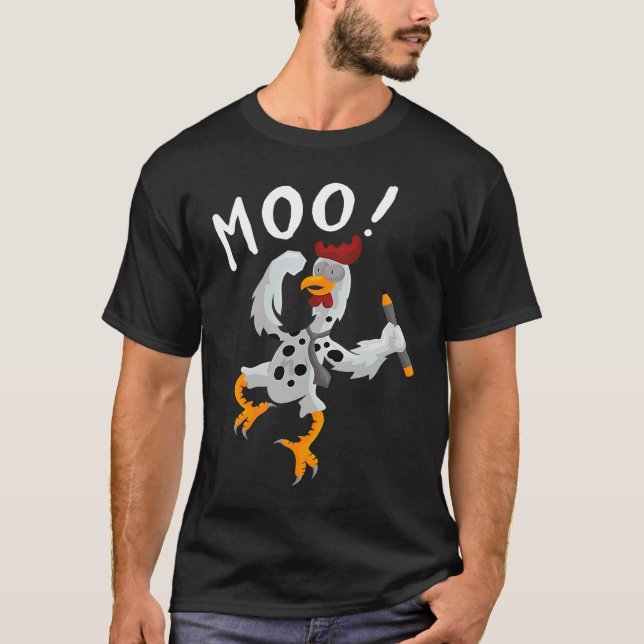 T-shirt MOO  Vache Poule Coq (Devant)