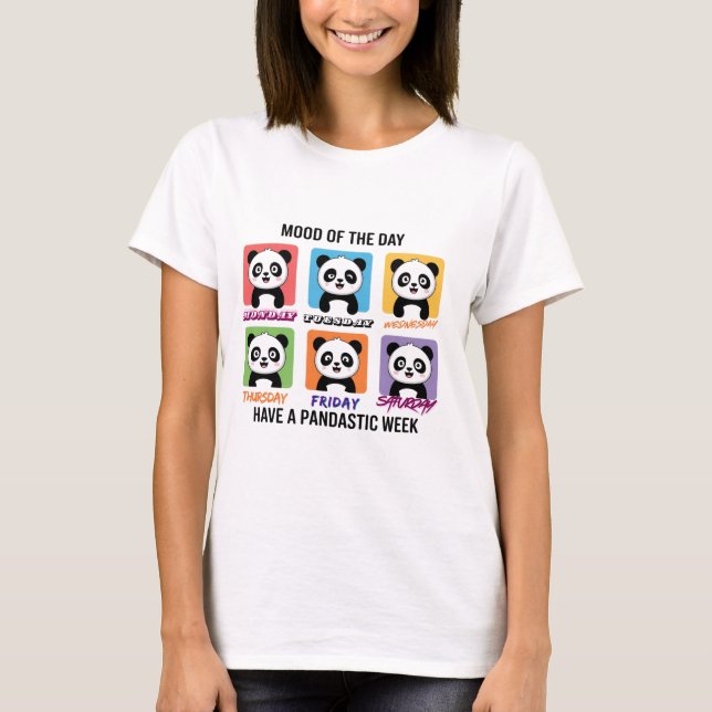 T-shirt Mood of the Day Cute Panda Illustration | Kawaii  (Devant)