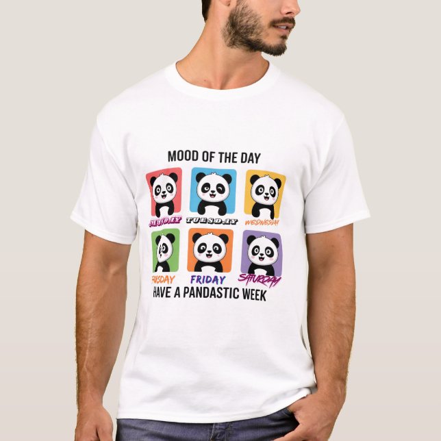 T-shirt Mood of the Day Cute Panda Illustration | Kawaii W (Devant)