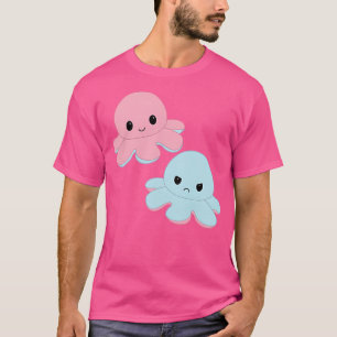 T-shirt Moody Reversible Octopus Duo En Rose Et Bleu