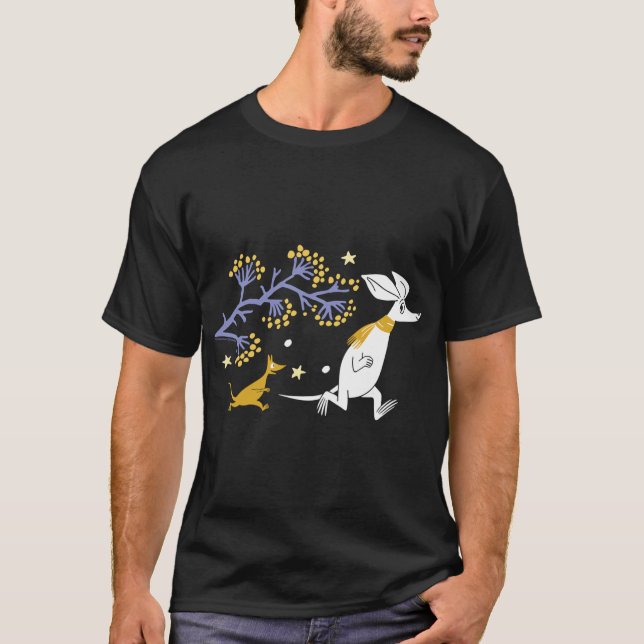 T-shirt Moomin Moomintroll & Sniff Bande Dessinée Épouvant (Devant)
