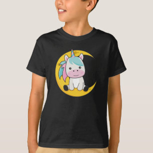 T-shirt Moon Animal Unicorn Lune Unicornes Bonne Nuit