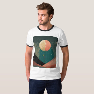 T-shirt Moon demi-ton Design Tee