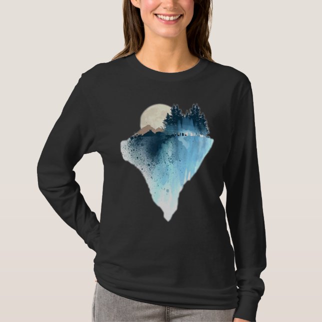 T-shirt Moon Graphic Nature Moon Design Forest Moon Graphi (Devant)