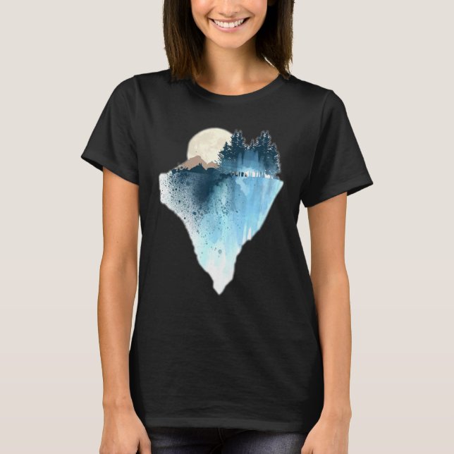 T-shirt Moon Graphic Nature Moon Design Forest Moon Graphi (Devant)