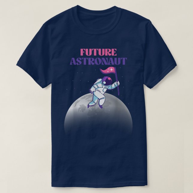 T-shirt Moon Landing Junior Astronaut Outer Space Future A (Design devant)