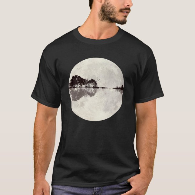 T-shirt Moon Light Guitare Nature Design (Devant)