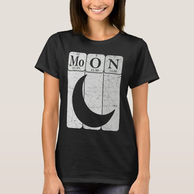 T-shirt Moon Periodic Table Elements Moon Space Nerd Moon  (Devant)
