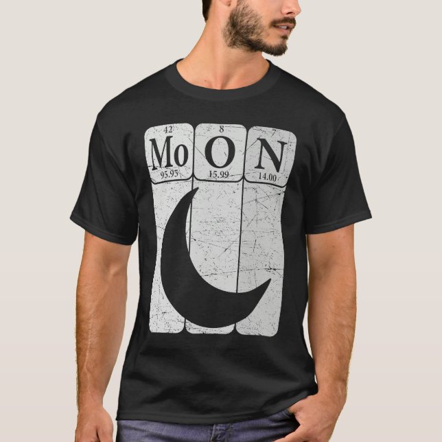 T-shirt Moon Periodic Table Elements Moon Space Nerd Moon  (Devant)