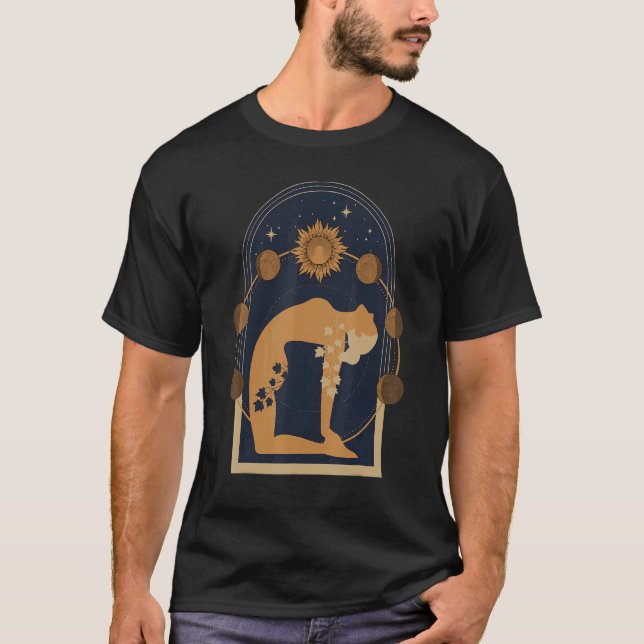 T-shirt Moon Phases Yoga Camel Asana (Devant)