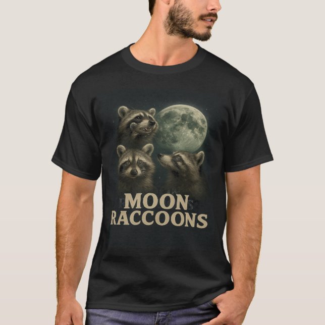T-shirt Moon Raccoons – Mystical Forest Creatures Under th (Devant)