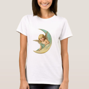 T-shirt Moonbeam - ange et collage de lune