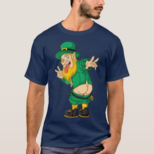 T-shirt Mooning Leprechaun Jour de la Saint Patrick garçon (Devant)