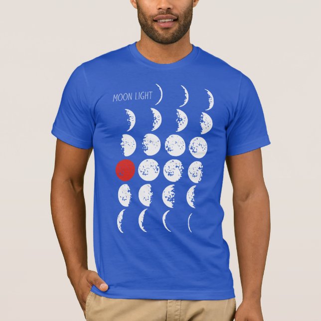 T-shirt MOONLIGHT blanc & rouge + vos idées (Devant)